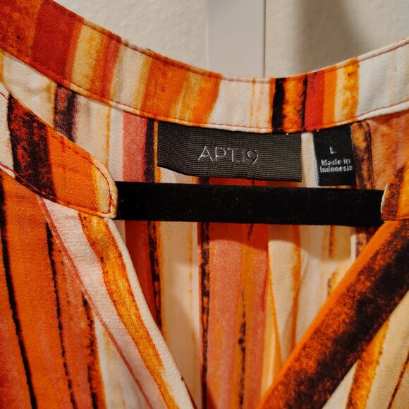 Apt. 9 Women's Tank Top Size Large Polyester Stripes Pink Sleeveless Blouse - Picture 5 of 10